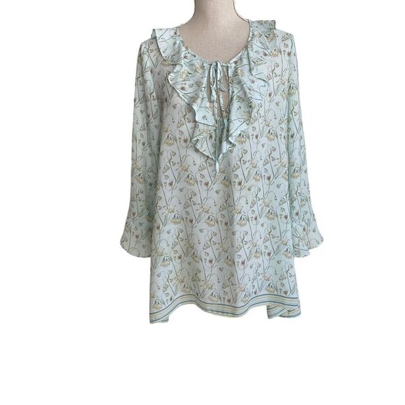 Women's Max Studio Mint Green Poet Blouse Size Medium - Picture 1 of 8
